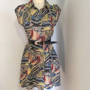 Chiffon fit and flare mini dress